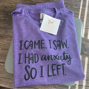 I Came I Saw I Had Anxiety Super Soft unisex purple t-shirt NEW
